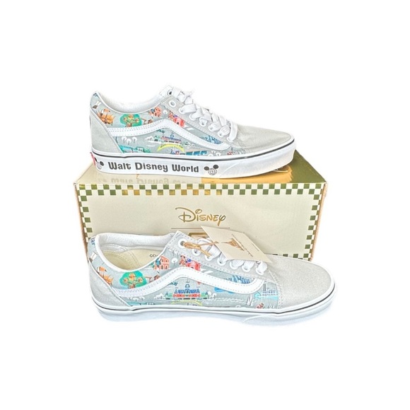Vans 50th Anniversary Old Skool Disney World Parks Map Tennis Athletic Shoes 8.5 - Picture 3 of 7